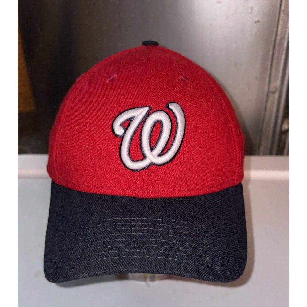 Washington Nationals New Era 39THIRTY Hat - Red Navy Stretch Fit Cap - Size Sm/M